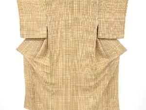 縮緬地乱れ格子模様小紋着物